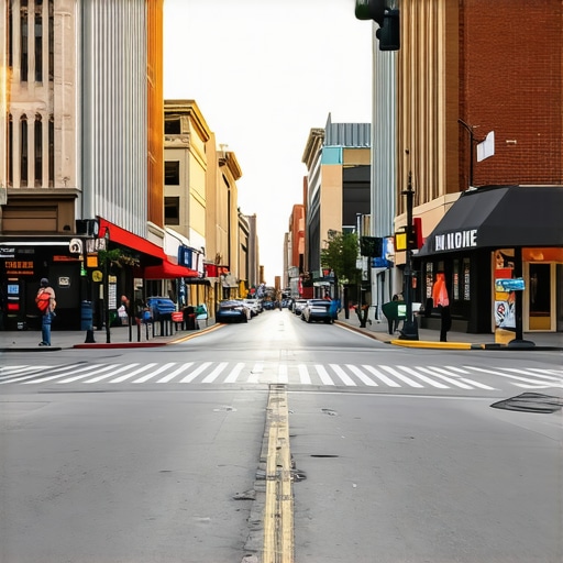 Street view of Fort Wayne businesses with digital marketing overlays