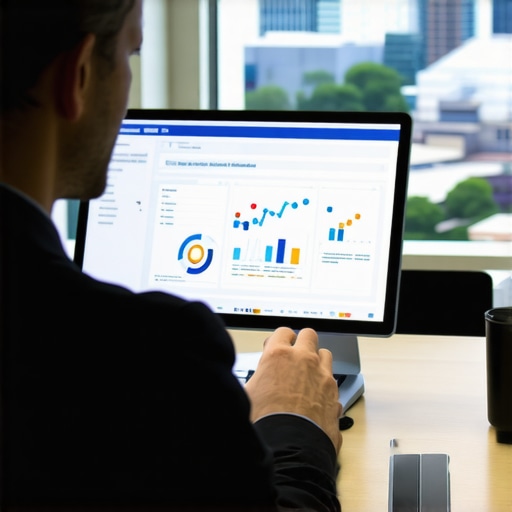 Fort Wayne Local SEO Analysis SEO specialist analyzing local search data for Fort Wayne on a laptop with cityscape background.