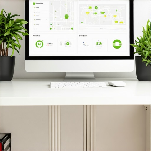 Person analyzing local SEO tools and maps on a computer screen in an office setting