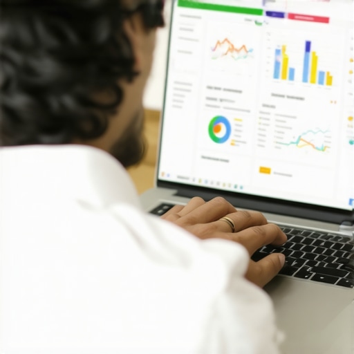 Analyzing SEO Data for Local Rankings Person reviewing local SEO analytics on a laptop.