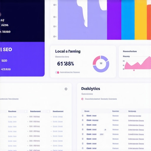 A person analyzing local SEO data and rankings on a digital dashboard.