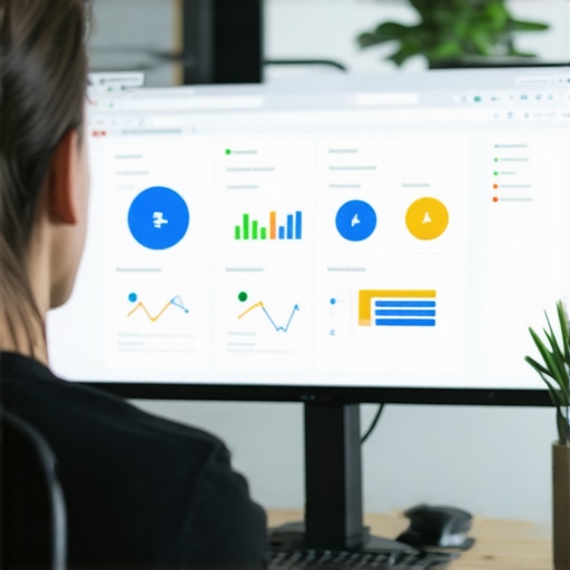 Person working on SEO analytics on a laptop, reviewing keyword rankings and site health.