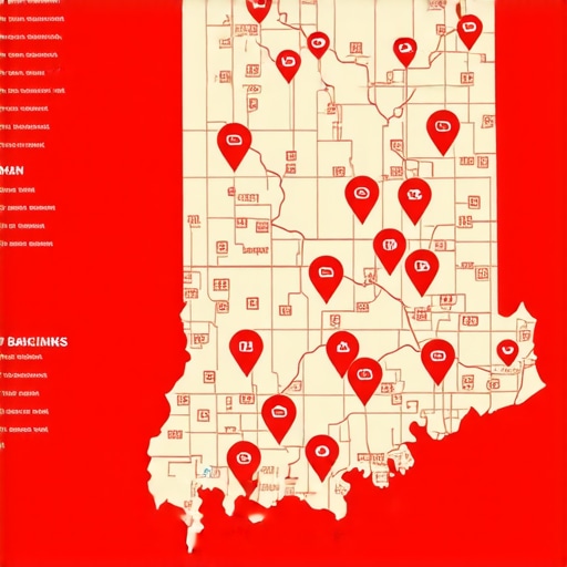 Infographic illustrating key signals affecting Indiana map rankings, including reviews, backlinks, and profile accuracy.