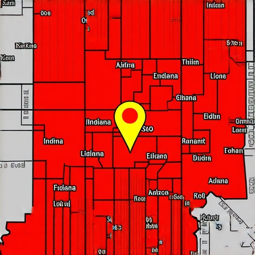 Map highlighting multiple Indiana ZIP codes demonstrating SEO targeting